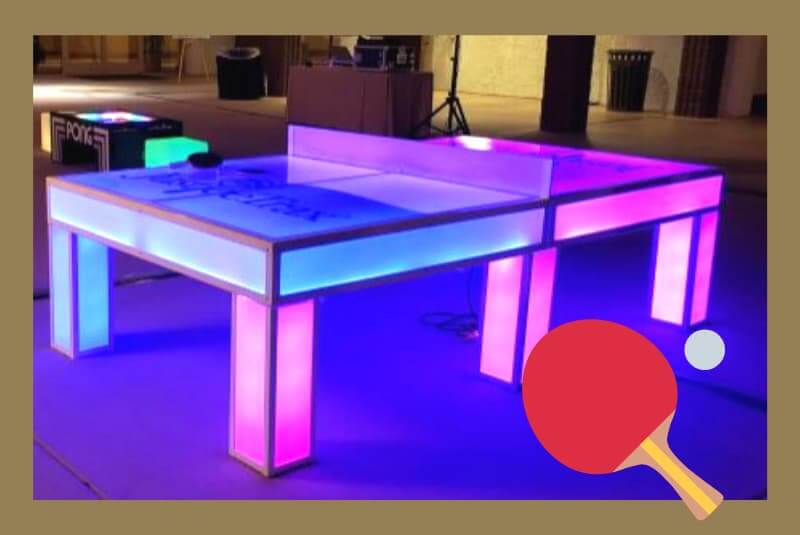 LED neon ping pong table at a matric dance