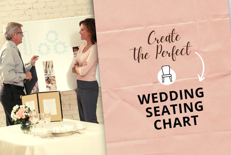 couple discussing wedding seating chart